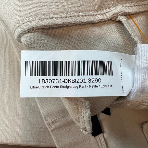 QUINCE ultra stretch ponte straight leg pant in Ecru-Medium Petite - Picture 5 of 8